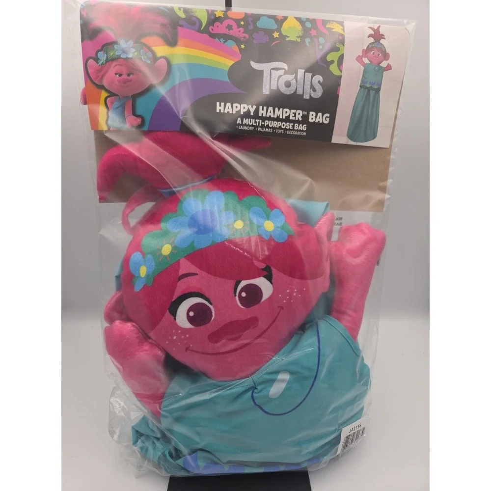 DreamWorks Trolls Happy Hamper Bag Kids Laundry Toy Storage Multicolor Medium
